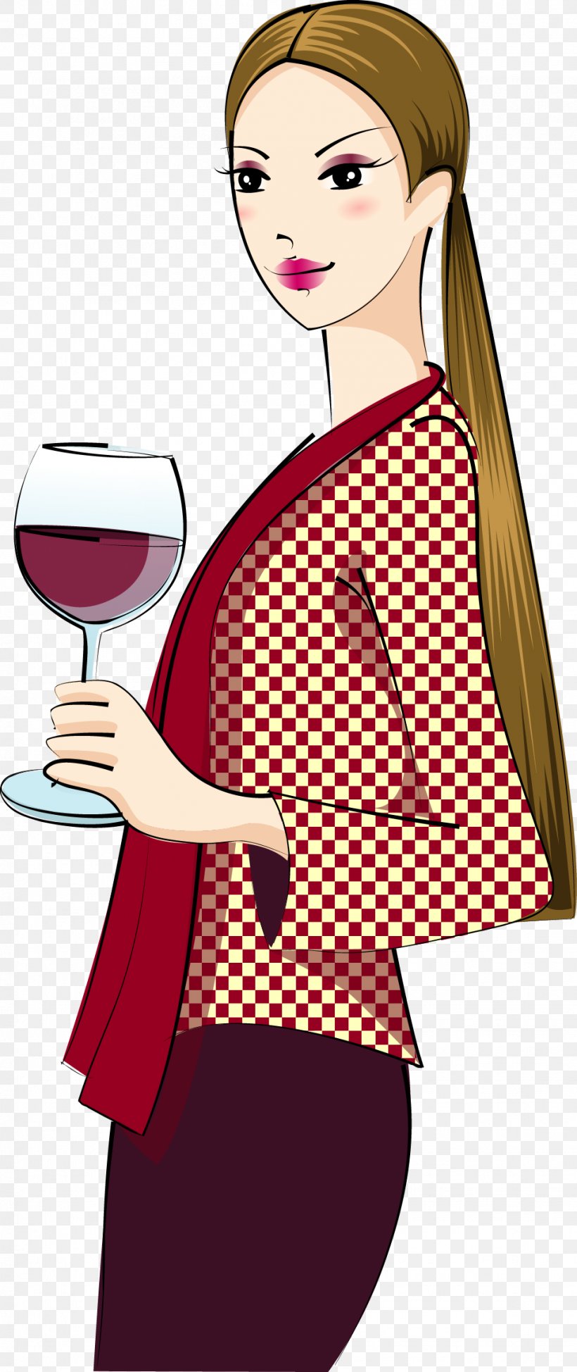 Red Wine Wine Glass Woman, PNG, 972x2310px, Watercolor, Cartoon, Flower, Frame, Heart Download Free