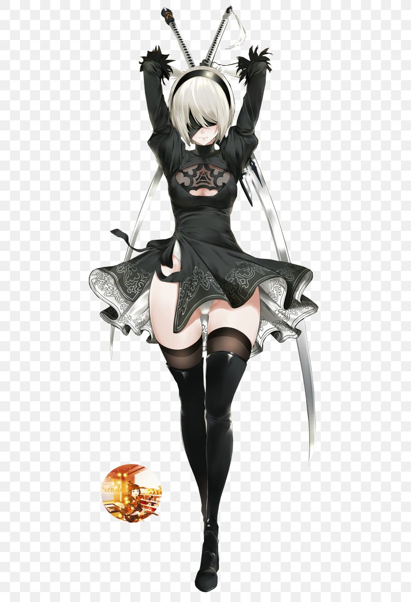 Nier: Automata Rendering Animation, PNG, 522x1200px, Watercolor, Cartoon, Flower, Frame, Heart Download Free