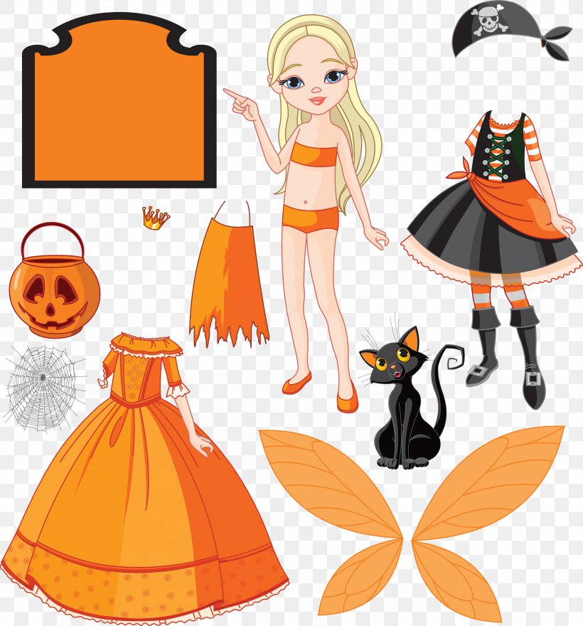 Paper Doll Dress-up Halloween, PNG, 6020x6464px, Paper, Artwork, Child, Clothing, Costume Download Free