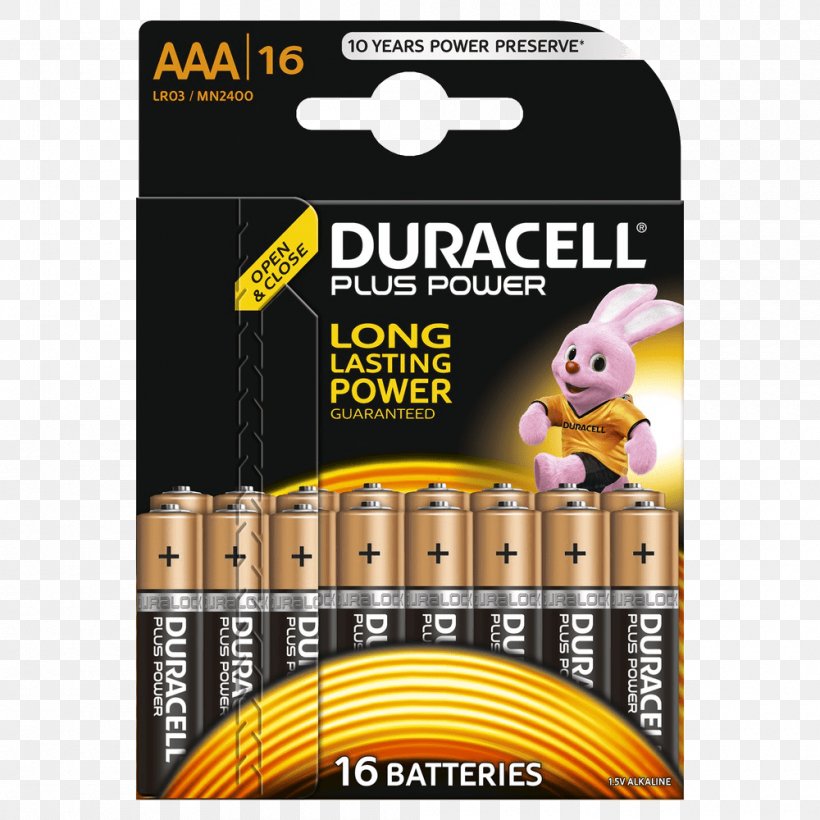 AAA Battery Alkaline Battery Electric Battery Duracell, PNG, 1000x1000px, Aaa Battery, Aa Battery, Alkali, Alkaline Battery, Battery Download Free