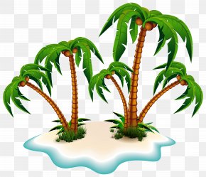 Palm Trees And Island Clipart Picture - Arecaceae Tree Clip Art PNG