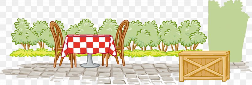 Chair Illustration Garden Furniture Tree, PNG, 3090x1048px, Chair, Area, Cartoon, Furniture, Garden Furniture Download Free