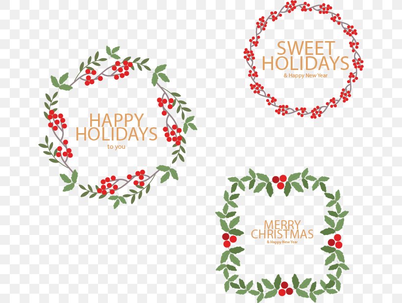 Christmas Tree Wreath Euclidean Vector, PNG, 664x619px, Christmas, Area, Border, Christmas Decoration, Christmas Ornament Download Free
