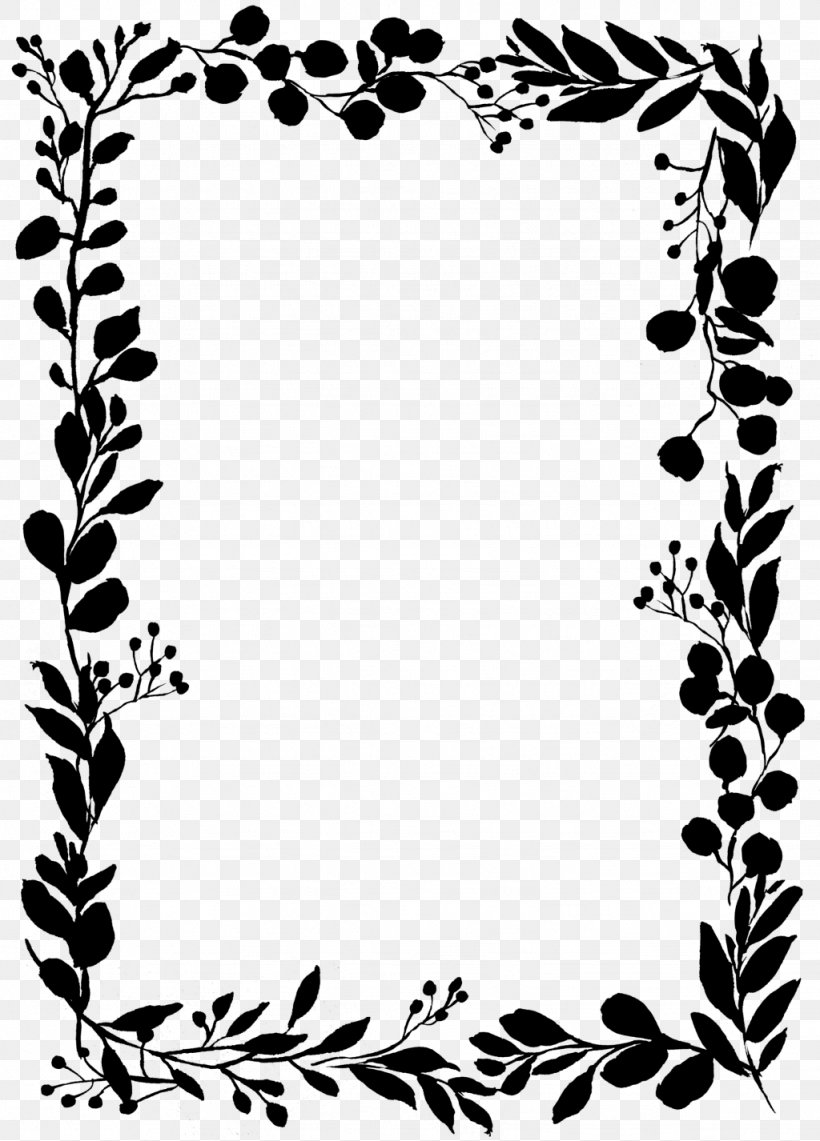 Clip Art Pattern Leaf Floral Design Picture Frames, PNG, 1024x1426px, Leaf, Art, Blackandwhite, Branch, Floral Design Download Free