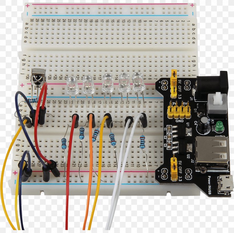 Breadboard Microcontroller Electronic Component Power Converters Electronics, PNG, 1251x1250px, Breadboard, Arduino, Circuit Component, Circuit Prototyping, Electrical Engineering Download Free