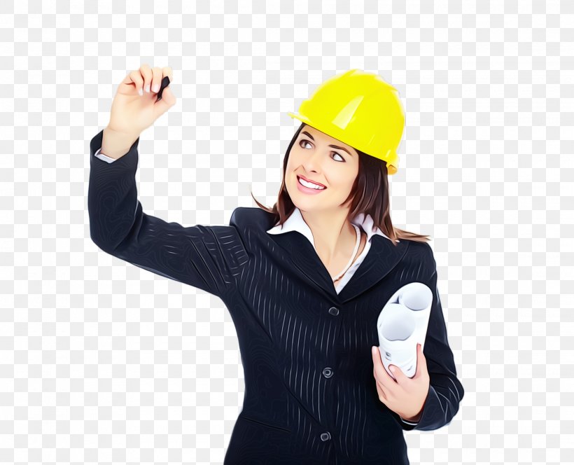 Hard Hat Personal Protective Equipment Hat Gesture Yellow, PNG, 2220x1800px, Watercolor, Fashion Accessory, Finger, Gesture, Hard Hat Download Free