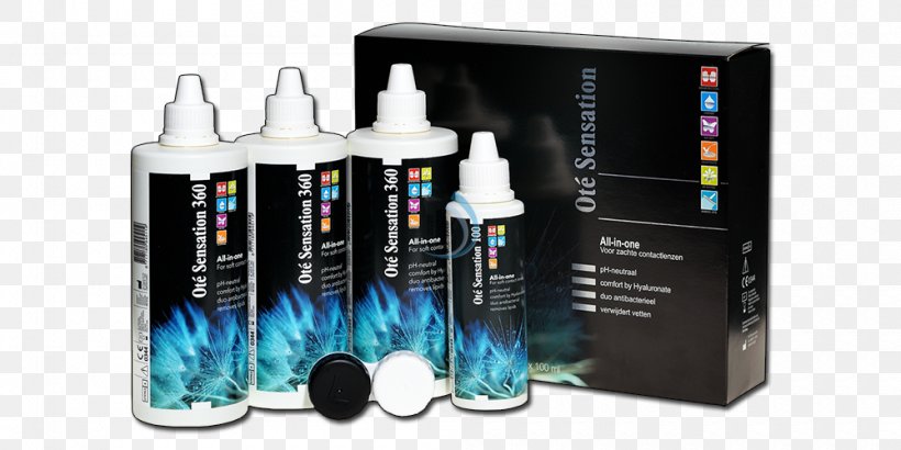 Oté Sensation Multipack 3x360ml+1x100ml Contact Lenses Lenzenvloeistof Liquid Glasses, PNG, 1000x500px, Contact Lenses, Bottle, Company, Glass Production, Glasses Download Free