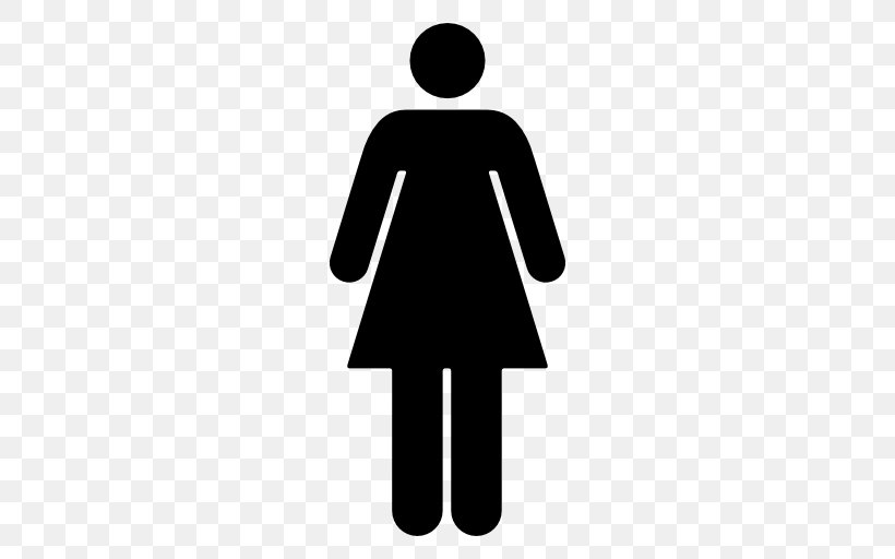 Public Toilet Gender Symbol Bathroom Female, PNG, 512x512px, Public Toilet, Bathroom, Black, Black And White, Dress Download Free