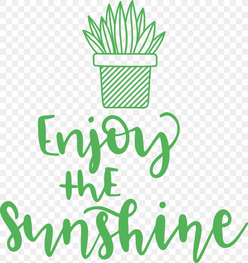 Sunshine Enjoy The Sunshine, PNG, 2836x3000px, Sunshine, Flower, Green, Leaf, Line Download Free