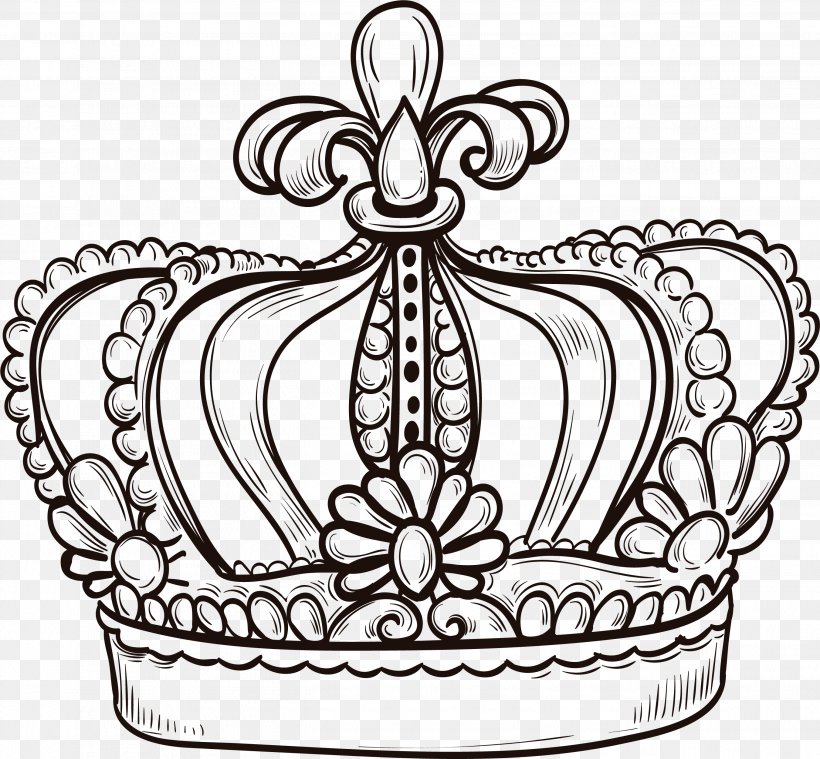 Crown King Euclidean Vector, PNG, 2702x2504px, Crown, Black And White, Clip Art, Fashion Accessory, Illustration Download Free