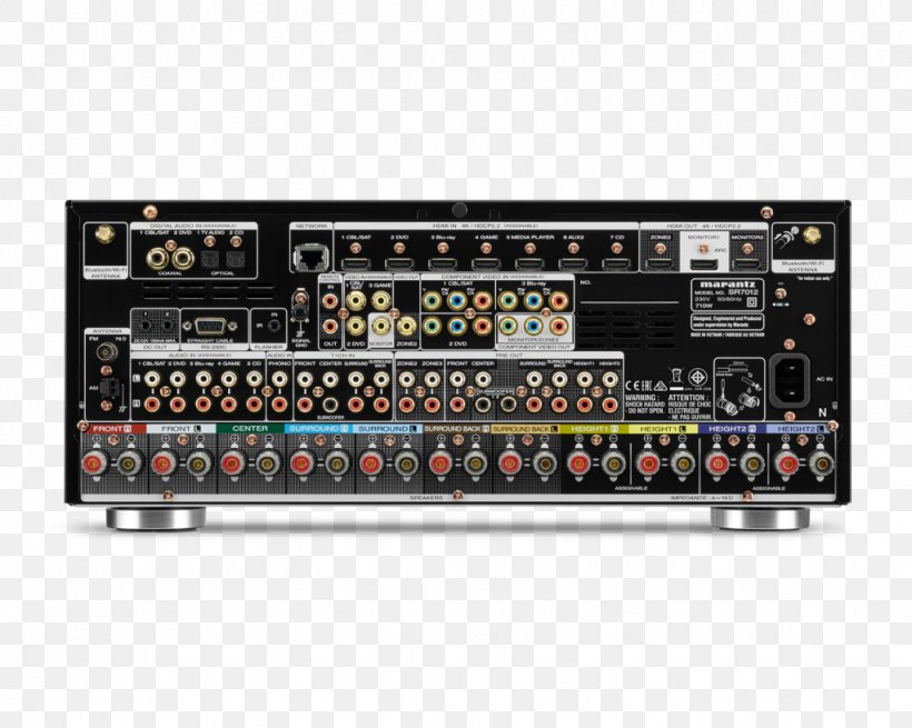 Marantz SR7012 AV Receiver Marantz Audio Video Receiver Audio Video Component Receiver Black Sr Home Theater Systems, PNG, 1024x819px, Av Receiver, Audio, Audio Equipment, Audio Receiver, Dolby Atmos Download Free