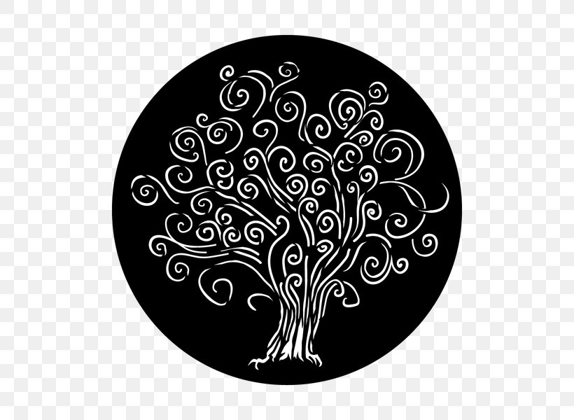 Gobo Circle Tree White Pattern, PNG, 600x600px, Gobo, Black, Black And White, Black M, Tree Download Free