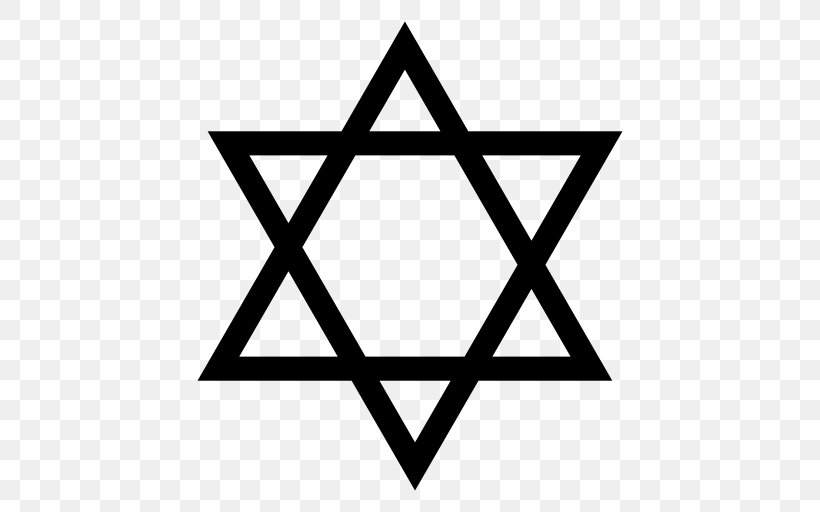 Star Of David Judaism Jewish Symbolism, PNG, 512x512px, Star Of David, Area, Black, Black And White, Brand Download Free