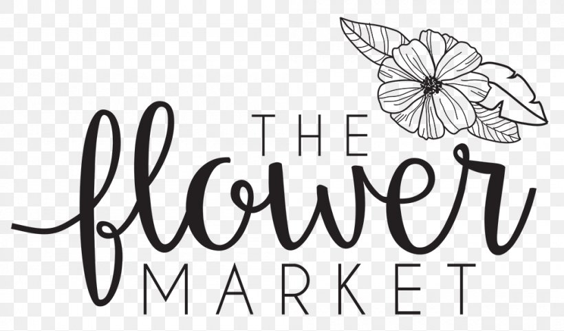 The Flower Market Logo Floristry Calligraphy, PNG, 1000x587px, Flower Market, Area, Art, Artwork, Black Download Free