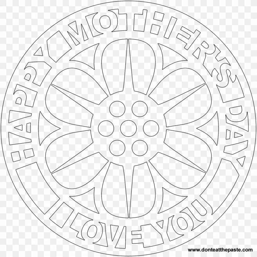 Mandala Coloring Book Mother's Day Line Art, PNG, 1600x1600px, Mandala, Area, Black And White, Book, Chakra Download Free