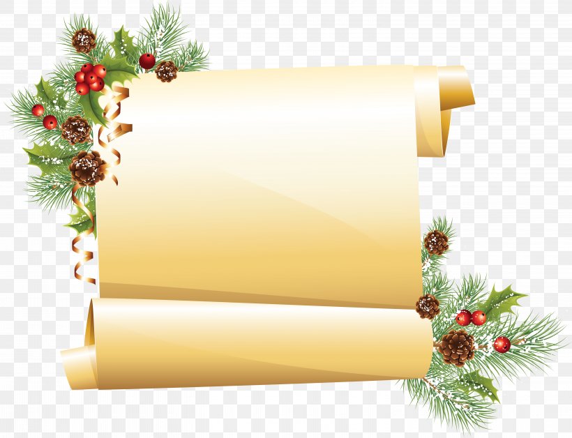 Santa Claus Paper Scroll Christmas Clip Art, PNG, 6075x4657px, Santa Claus, Christmas, Christmas Card, Christmas Decoration, Christmas Ornament Download Free