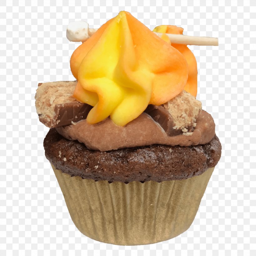 Cupcake Frosting & Icing Cream S'more Chocolate, PNG, 3024x3024px, Cupcake, Buttercream, Cake, Campfire, Candy Download Free