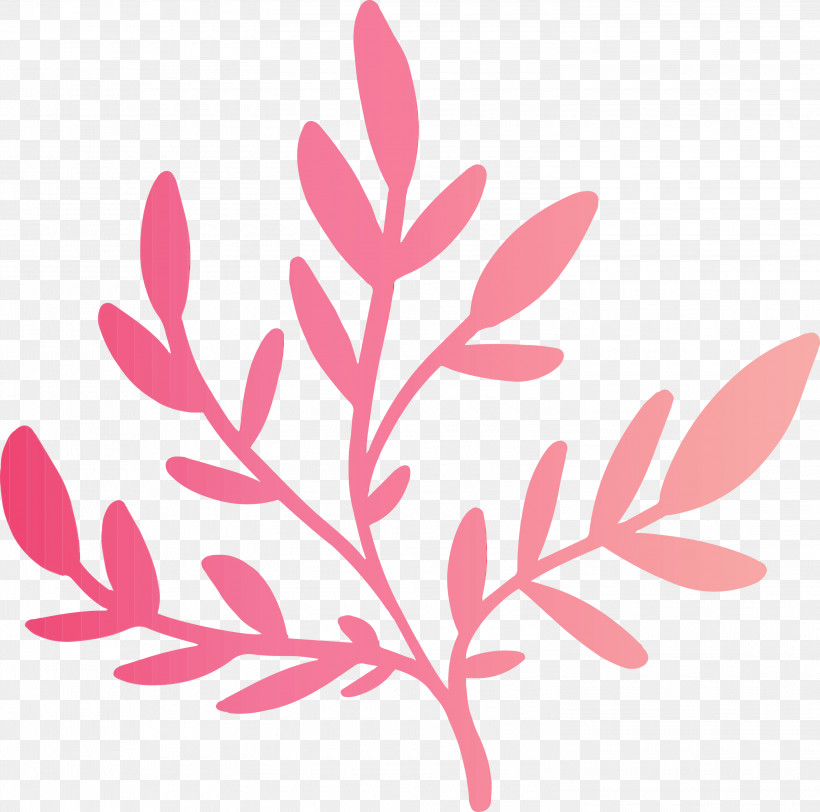 Twig Leaf Petal Pink M Pattern, PNG, 3000x2973px, Watercolor, Biology, Leaf, Meter, Paint Download Free