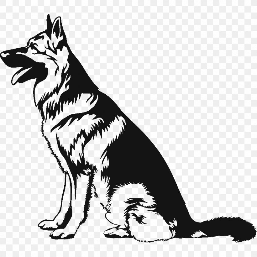 German Shepherd Germany T-shirt Vector Graphics Image, PNG, 1000x1000px, German Shepherd, Black And White, Carnivoran, Dog, Dog Breed Download Free