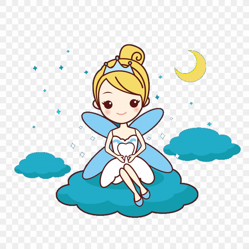 Tooth Fairy Dentist Euclidean Vector, PNG, 5000x5000px, Tooth Fairy, Area, Art, Blue, Cartoon Download Free