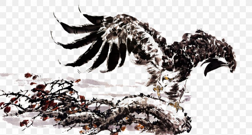 U6c34u58a8u753bu9e70 Ink Wash Painting Chinese Painting Hawk, PNG, 1024x552px, Ink Wash Painting, Art, Black And White, Brand, Chinese Painting Download Free