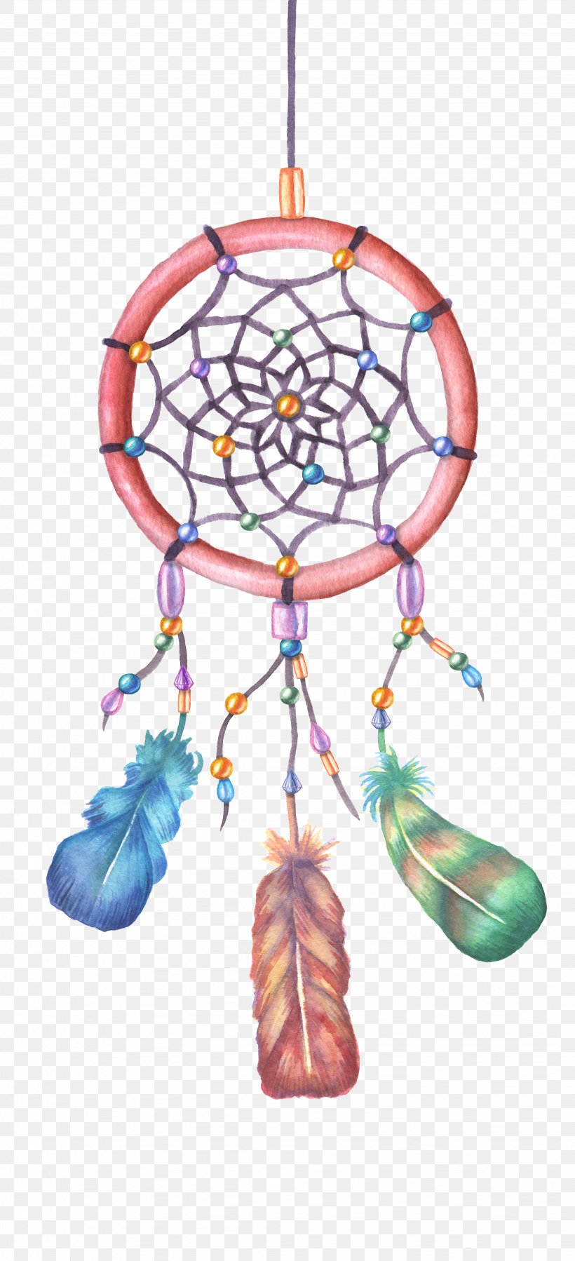 Dreamcatcher Stock Illustration Watercolor Painting Illustration, PNG, 4104x9000px, Dreamcatcher, Art, Christmas Ornament, Drawing, Dream Download Free