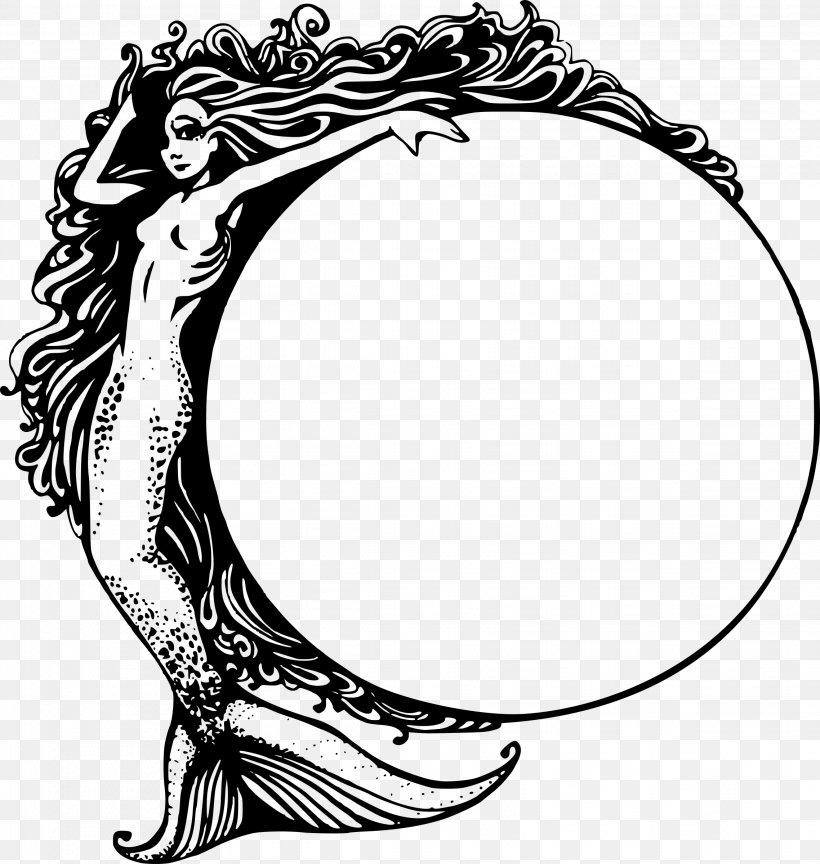 Mermaid Drawing Download Clip Art, PNG, 2276x2400px, Mermaid, Art, Artwork, Black, Black And White Download Free