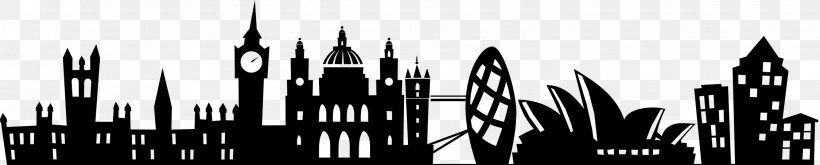 Skyline Mover Skyscraper Silhouette, PNG, 2249x455px, Skyline, Architecture, Black And White, Building, City Download Free