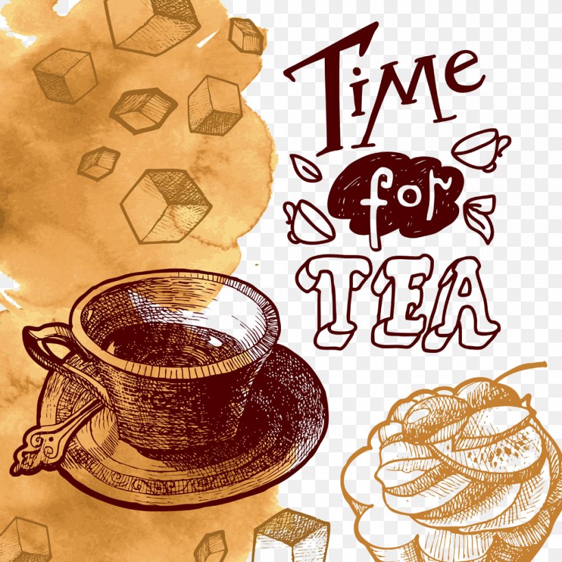 Tea Party Coffee Illustration, PNG, 1000x1000px, Tea, Caffeine, Coffee, Coffee Cup, Cup Download Free