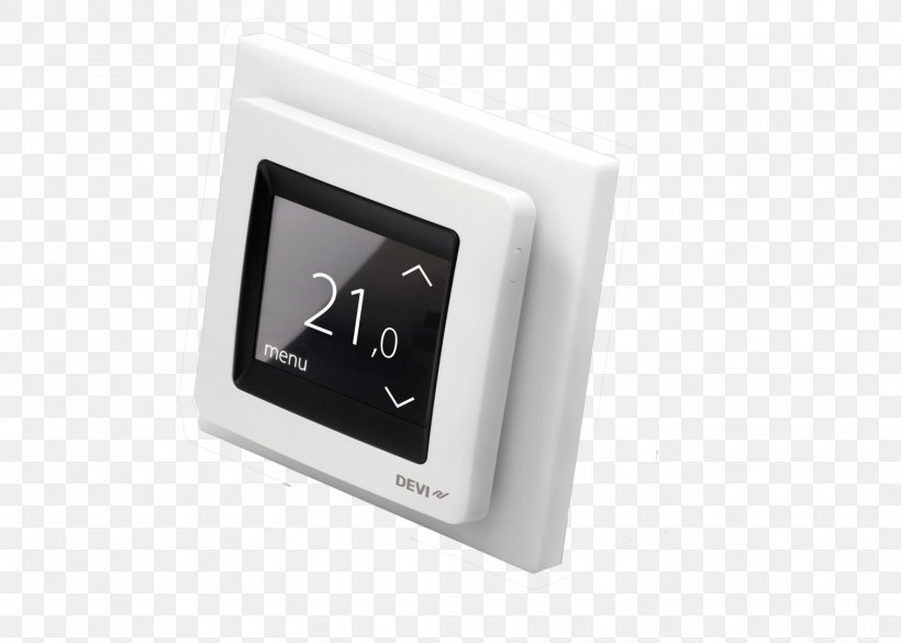 Clock Thermostat Digital White DEVIreg Touch Underfloor Heating Терморегулятор Smart Thermostat, PNG, 1512x1080px, Thermostat, Berogailu, Central Heating, Danfoss, Electricity Download Free