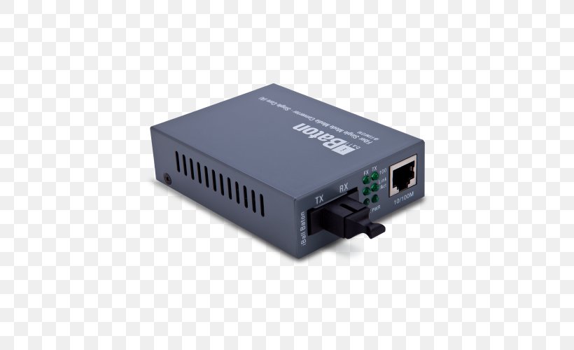 Fiber Media Converter Single-mode Optical Fiber Multi-mode Optical Fiber Ethernet, PNG, 500x500px, Fiber Media Converter, Cable, Computer Network, Electronic Component, Electronic Device Download Free