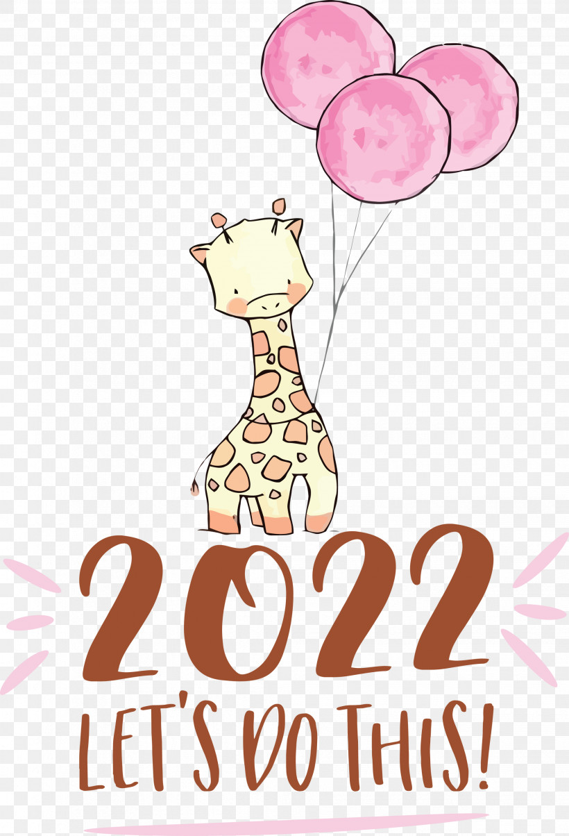 2022 New Year 2022 New Start 2022 Begin, PNG, 2042x3000px, Giraffe, Balloon, Body Art, Cartoon, Cuteness Download Free