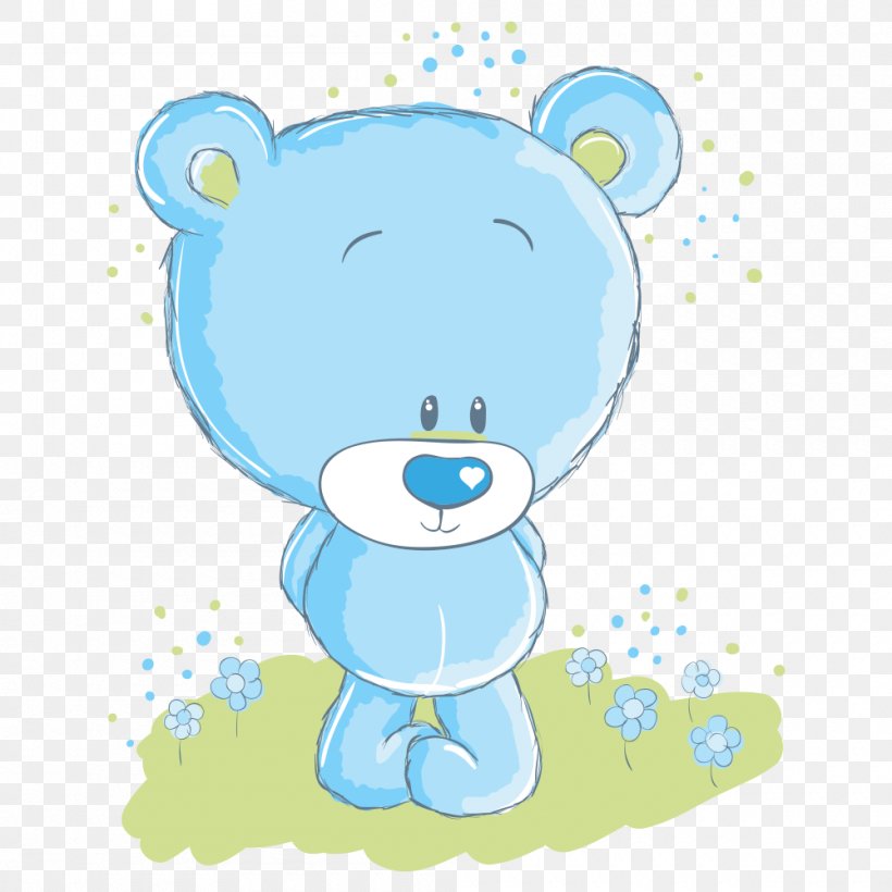 Polar Bear Cartoon Clip Art, PNG, 1000x1000px, Watercolor, Cartoon, Flower, Frame, Heart Download Free