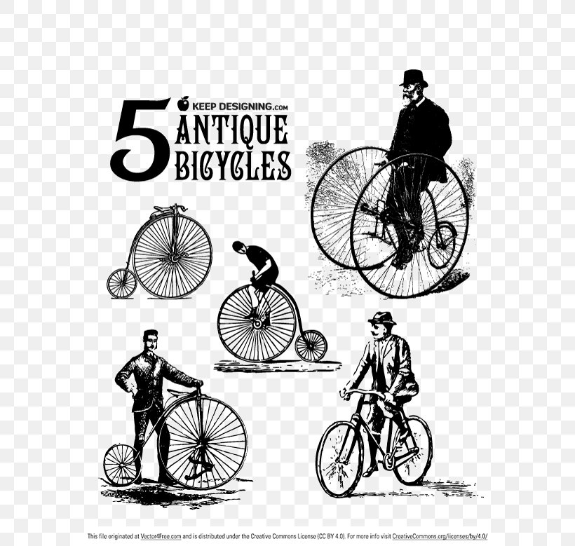 Bicycle Vintage Clip Art, PNG, 580x779px, Bicycle, Antique, Art, Automotive Tire, Bicycle Accessory Download Free