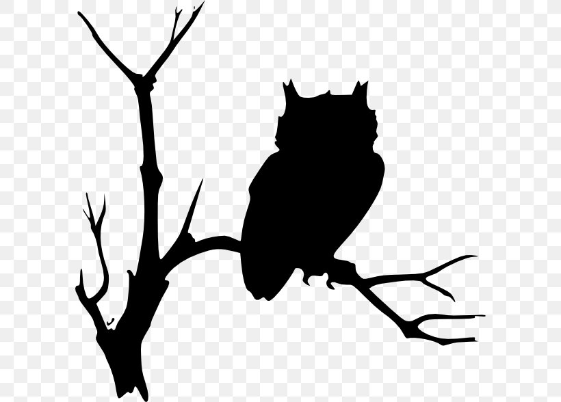 Tree Branch Silhouette, PNG, 600x588px, Owl, Beak, Bird, Bird Of Prey, Blackandwhite Download Free