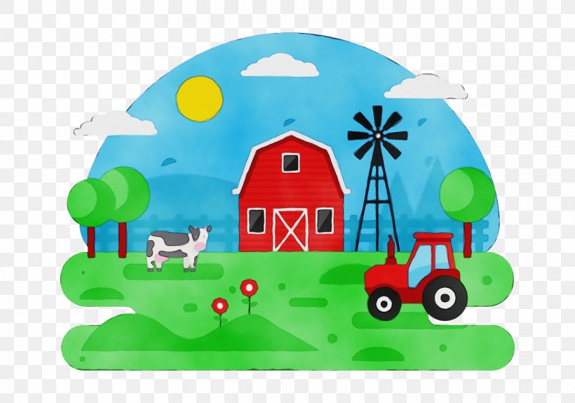 Watercolor Cartoon, PNG, 1400x980px, Watercolor, Agriculture, Agriculturist, Farm, Green Download Free