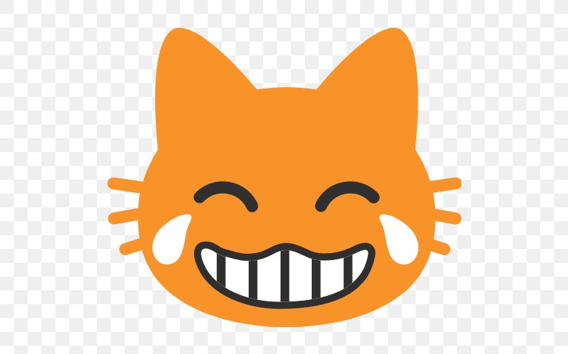 Face With Tears Of Joy Emoji Cat Smile Laughter, PNG, 512x512px, Emoji,  Android Nougat, Carnivoran, Cartoon,