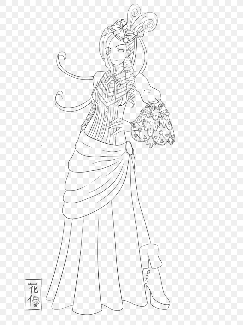 Line Art Dress Cartoon Sketch, PNG, 730x1095px, Line Art, Arm, Art, Artwork, Black And White Download Free