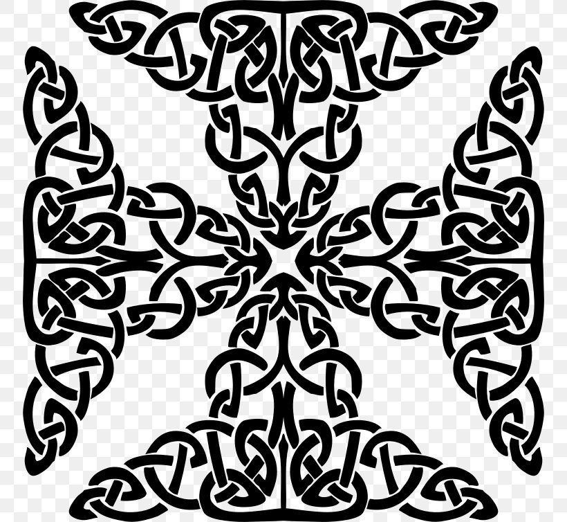 Celtic Knot Celts Black And White Clip Art, PNG, 754x754px, Celtic Knot, Black And White, Celtic Cross, Celts, Cross Download Free