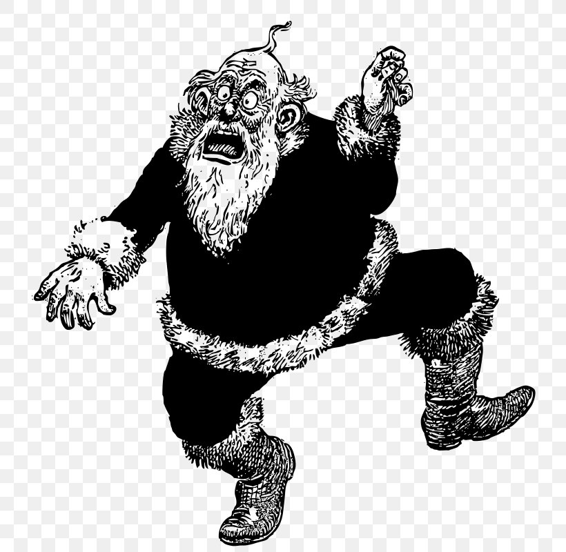 Santa Claus Black And White Clip Art, PNG, 745x800px, Santa Claus, Art, Black And White, Christmas, Christmas Card Download Free