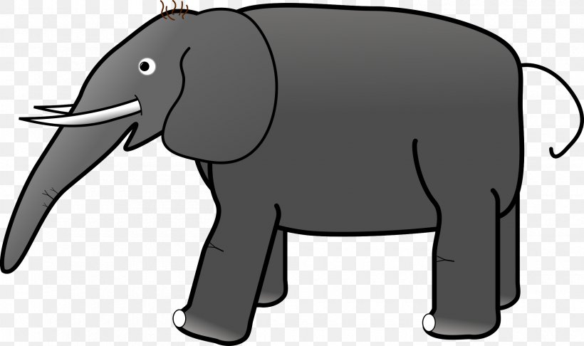 Indian Elephant African Elephant Grey Clip Art, PNG, 2400x1423px, Indian Elephant, African Elephant, Asian Elephant, Black And White, Cattle Like Mammal Download Free
