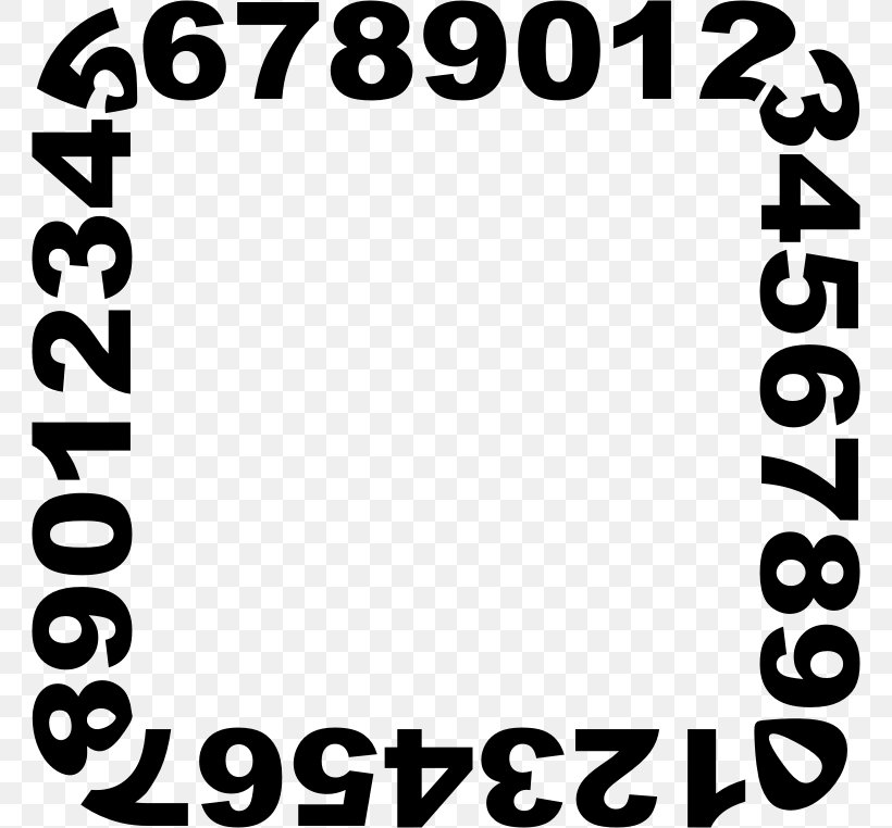 Number Numerical Digit Numeral System Clip Art, PNG, 762x762px, Number, Area, Black, Black And White, Brand Download Free