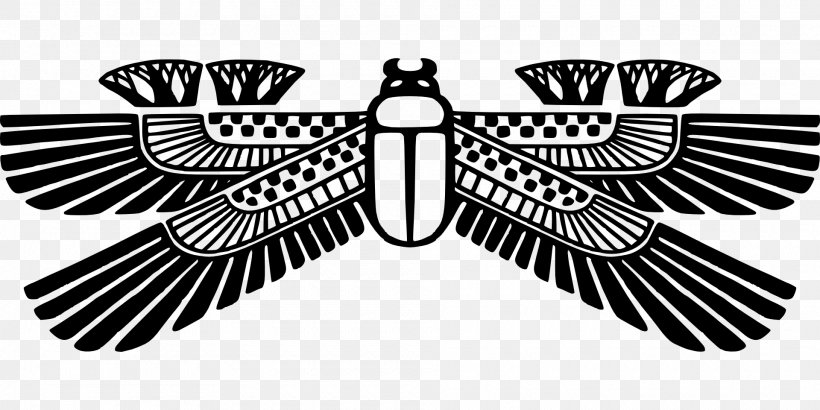 Ancient Egypt Scarab Winged Sun Clip Art, PNG, 1920x960px, Ancient Egypt, Ancient History, Beak, Bird, Black And White Download Free