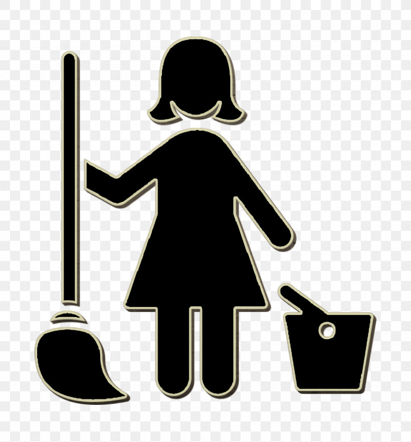 Cleaning Lady Icon Maid Icon Working Women Icon, PNG, 1152x1238px, Maid Icon, Gesture, People Icon, Silhouette Download Free