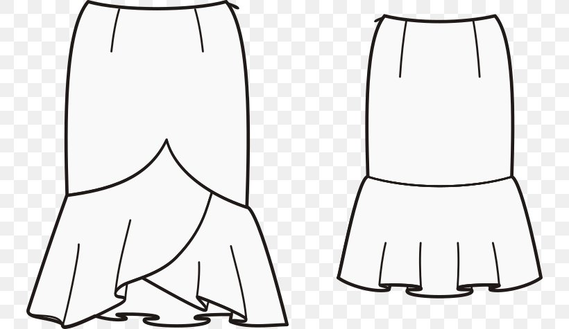 Pattern Skirt Sewing Fashion Dress, PNG, 744x475px, Skirt, Abdomen, Area, Black, Black And White Download Free