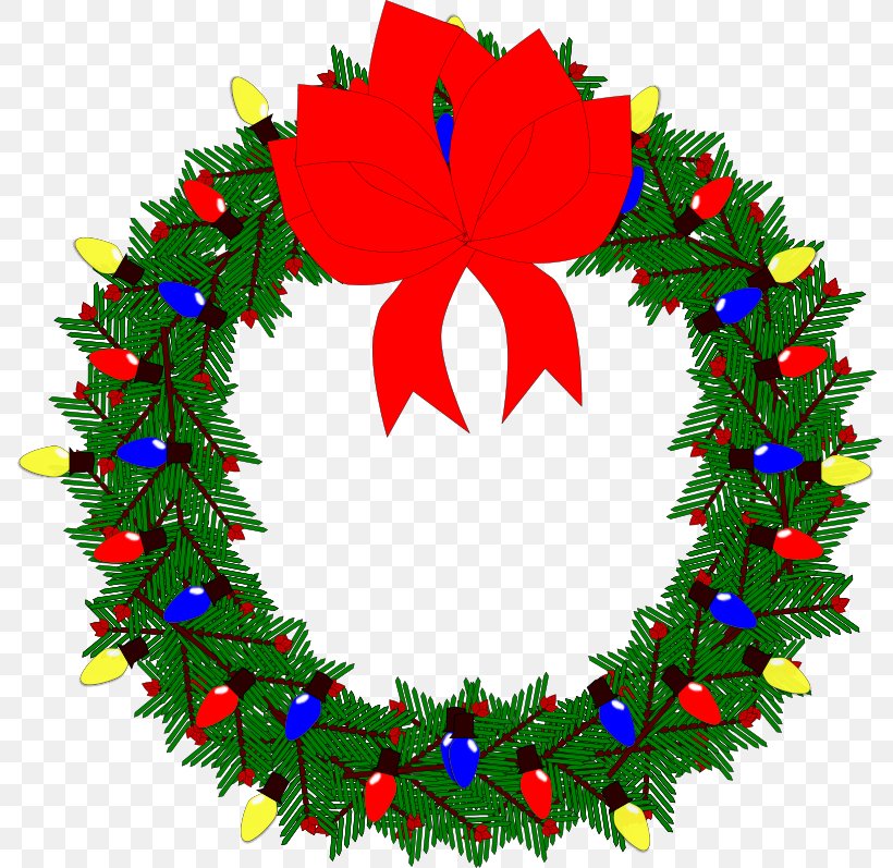 Santa Claus Wreath Christmas Clip Art, PNG, 800x797px, Santa Claus, Christmas, Christmas Decoration, Christmas Ornament, Conifer Download Free