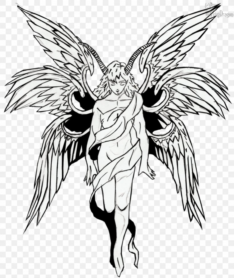Lucifer Line Art Michael Fallen Angel Drawing, PNG, 821x974px, Lucifer, Angel, Art, Artwork, Baphomet Download Free