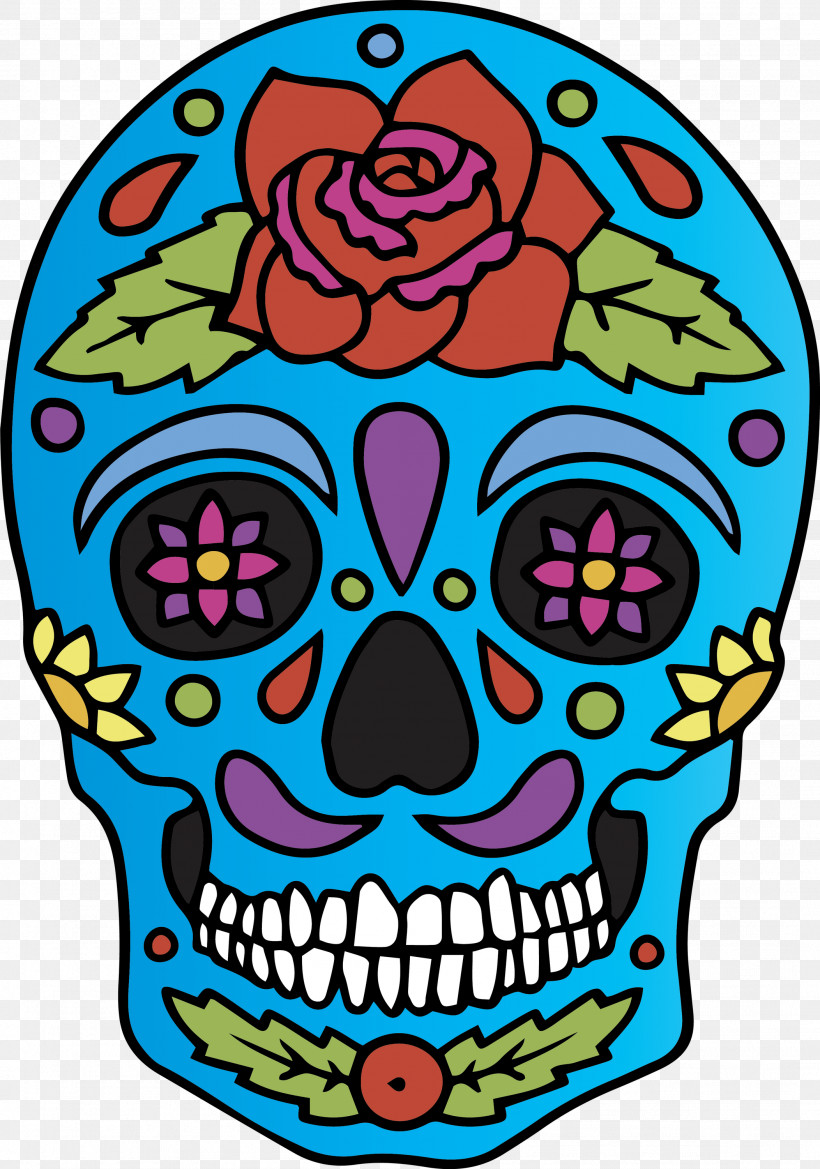 Skull Mexico Cinco De Mayo, PNG, 2104x3000px, Skull, Cinco De Mayo, Flower, Line, Meter Download Free