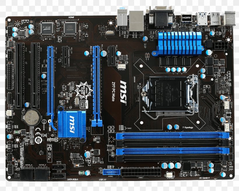 Intel LGA 1150 Motherboard MSI Z97 PC Mate CPU Socket, PNG, 1024x819px, Intel, Atx, Central Processing Unit, Computer, Computer Component Download Free