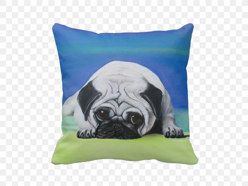 Pug Puppy Dog Breed Toy Dog Pillow, PNG, 615x615px, Pug, Acrylic Paint, Breed, Canvas, Carnivoran Download Free